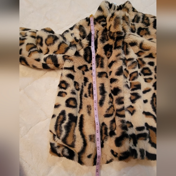 Leopard faux Fur jacket womans small - Picture 8 of 9